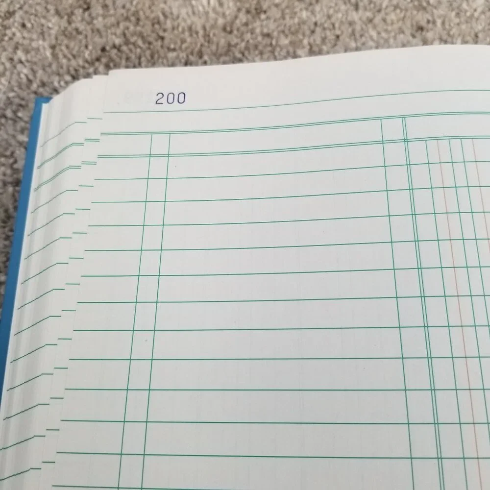 Blueline vintage ledger